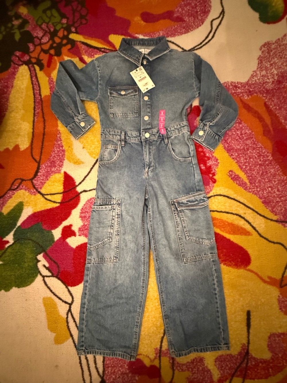Zara Kids Denim Utility Jumpsuit - Picture 2 of 10